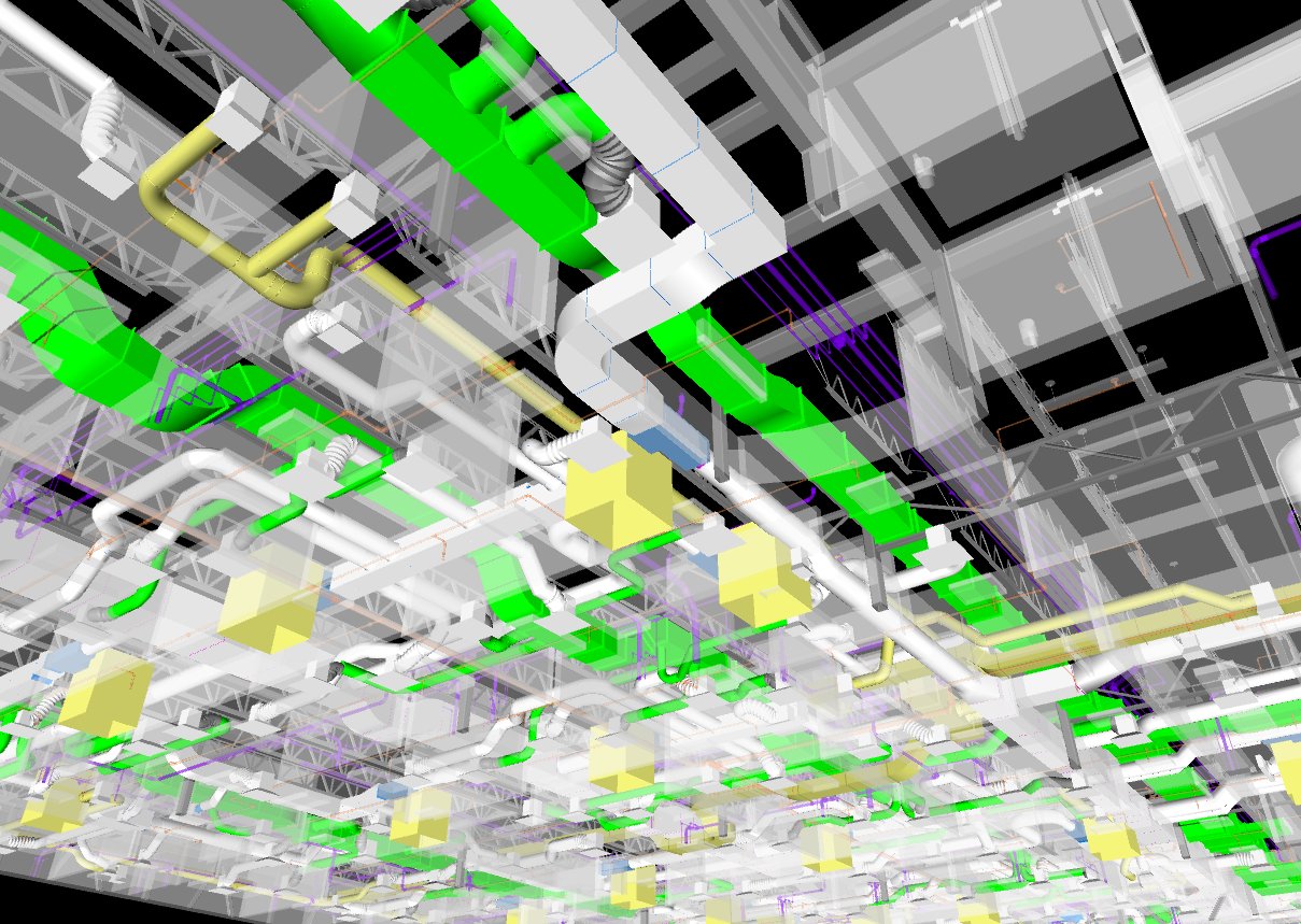 HVAC - Rede de dutos e difusores em 3 D